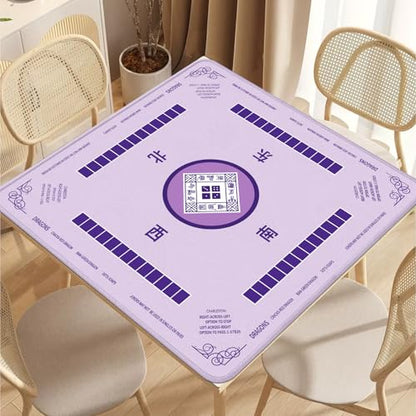 2F22E Mahjong Mat, Noise Reduction Non-Slip Mahjong Mat for Table, 32.4 * 32.4 Inch Mahjong Table Mat for Poker, Board Games Table Mat, Card Games, Tile Games, Dominoes(Purple) - color: Purple