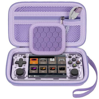 GWCASE Hard Case for Anbernic RG35XX H/ RG28XX Retroid Game Console, Purple | 벨크로 스트랩 잠금 장치가 있는 맞춤형 핏 내부 트레이, 일상적인 휴대 및 여행, 캠프 또는 출퇴근을 위한 압력 방지 보호, 박스만 포함 - color: 퍼플.