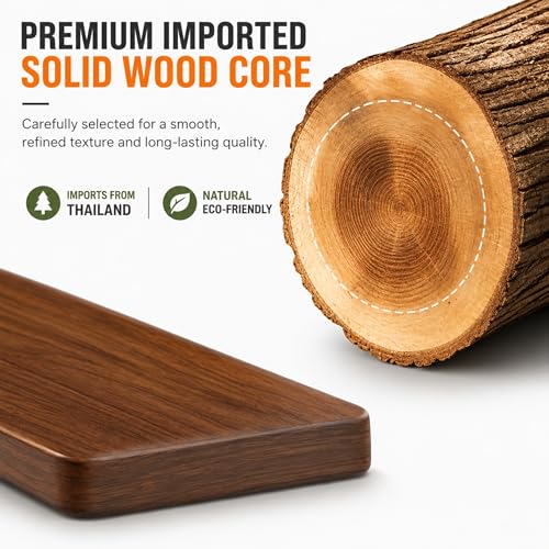 Walnut Wood Keyboard Wrist Rest for Mechanical Keyboard, 104 Keys 17.3 Inch Wooden Wrist Rest with 6° Ergonomic Slope, 20mm Thick Palm Rest, Non-Slip Base for Office and Gaming Setup (13"-75 Keys) - size: 13"-75 Keys