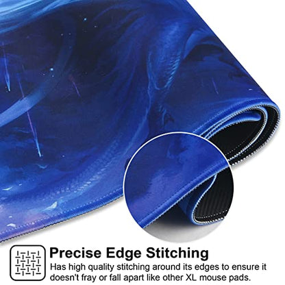 Large Gaming Mouse Pad with Stitched Edges,[27.5x11.8In] Extended Mouse Pad with Non-Slip Natural Rubber Base for Gamer/Desktop/Office/Home (70x30 Bluedragon) - color: 70x30 Bluedragon