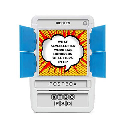 100 PICS Riddles Travel Game - Guess 100 Riddles | Flash Cards with Slide Reveal Case | Card Game, Gift, Stocking Stuffer | Fun for Kids and Adults | Ages 6+ - style: Riddles