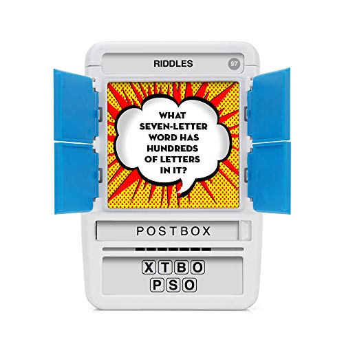 Riddles Travel Game - Guess 100 Riddles | Flash Cards with Slide Reveal Case | Card Game, Gift, Stocking Stuffer | Fun for Kids and Adults | Ages 6+ - style: Riddles