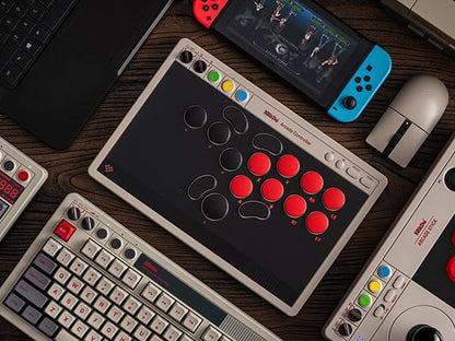 8BitDo All-Button Arcade Controller for Switch & Windows, N Edition | Leverless, All-button, Ultimate precision, Low-profile Linear Switches, 4 Programmable Buttons, Hot-swappable PCB, Ultra thin - color: N Edition