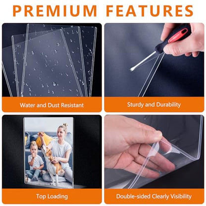 AKONEGE 6PCS 8" x 10" Rigid Print Protectors Clear Hard Plastic Page Sheet Protectors Photo Holder Poster Plastic Sleeves for Arts, Prints, Autograph Pictures, Photographs, Birth Certificate Protector - size: 8" x 10"
