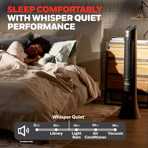Honeywell QuietSet Whole Room Tower Fan, Oscillating Tower Fan with Remote, Black, HYF290B - color: Black