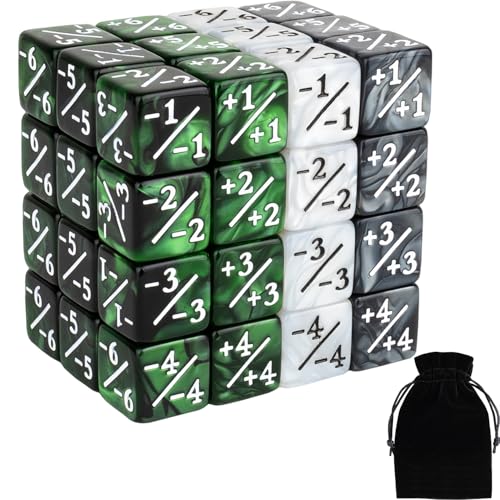 48 PCS Magic Counter Dice Life MTG Counters Dice Set Bulk Buff Tokens D6 Dice Set Compatible with Magic The Gathering, TCG, Card Gaming Accessories, Green - color: Green