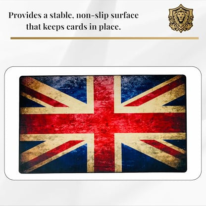 Max Protection Trading Card Playmat for TCG Card Games, 24x14 Inch, Design Mat for Dice Rolling (British Union Jack) - size: British Union Jack