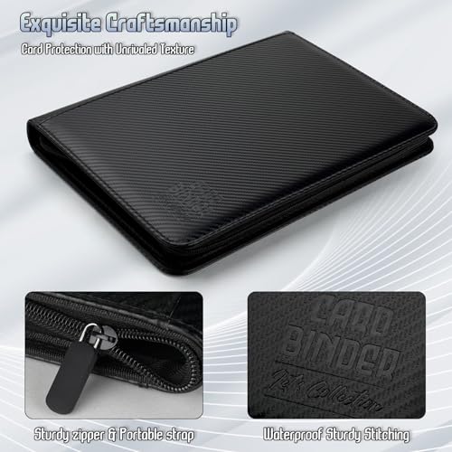 Trading Card Binder, Premium 9 Pocket Double Sided 540 Pocket PU Card Collection Binder, Collectible Trading Card Albums for MTG, TCG, Sport Card, Game Cards (Black 1) - color: Black 1