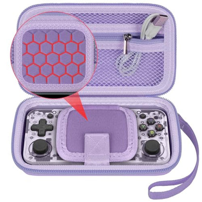 GWCASE Hard Case for Anbernic RG35XX H/ RG28XX Retroid Game Console, Purple | 벨크로 스트랩 잠금 장치가 있는 맞춤형 핏 내부 트레이, 일상적인 휴대 및 여행, 캠프 또는 출퇴근을 위한 압력 방지 보호, 박스만 포함 - color: 퍼플.