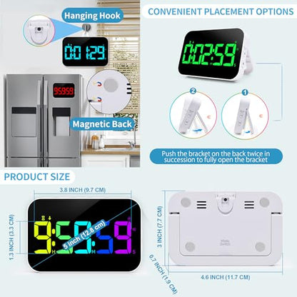 Digital Timer for Classroom, Pomodoro & Kitchen, Rechargeable Magnetic Countdown Timer with Large LED Display, Loud Alarm, 3 Volume Levels, Vibration Mode & 3 Brightness Settings - style: Regular Version