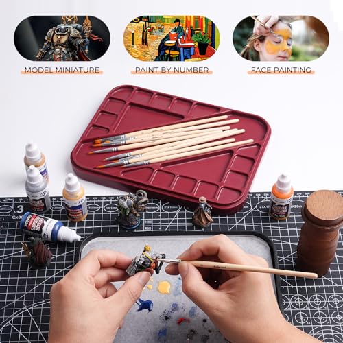 Golden Maple Tiny Paint Brushes, 10Pcs Detail Paint Brushes Artist Mini Paint Brush for Crafts, Touch Up, Miniature, Watercolor and Paint by Numbers for Beginner