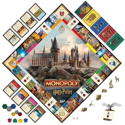 Hasbro Gaming Monopoly Harry Potter Edition Board Game | A Magical Adventure at Hogwarts | Ages 8 and Up | 2 to 6 Players | Family Games | Gifts for Kids and Adults