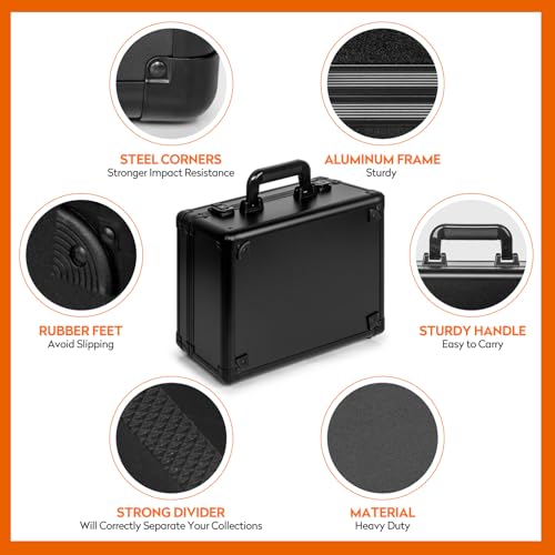 Graded Card Storage Box, Top Loader Trading Card Case for PSA Graded Cards, Sports Slab Hard Card Case Holder for Sports Card/Game Cards/Top Loaders/One Touch - 3 Row - style: 3 Row