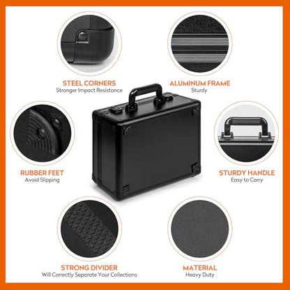 Graded Card Storage Box, Top Loader Trading Card Case for PSA Graded Cards, Sports Slab Hard Card Case Holder for Sports Card/Game Cards/Top Loaders/One Touch - 3 Row - style: 3 Row