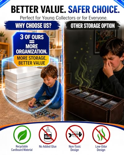 5 Row TCG Bulk Card Storage Box, Holds 4500+ Standard Cards, MTG Card Storage with Dividers for Sports Cards and Trading Cards, 1 Pack