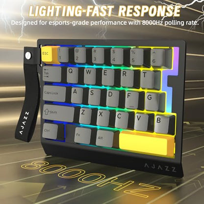 A.JAZZ AK029 Wired 29 Keys One-Handed RGB Gaming Keyboard with 8000HZ,0.01mm RT Magnetic Switches Adjustable Actuation,Hotswappable Mechanical Keyboard,Aluminum Plate,Web Driver for Gamers-Black - color: Black