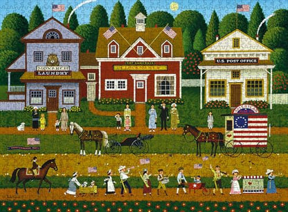 Buffalo Games - Charles Wysocki Young Patriots - 1000 Piece Jigsaw Puzzle | Art by Charles Wysocki, Frameable Art, Made in USA, Recycled Board, Includes Poster, Challenging, intermediate to expert - color: Young Patriots
