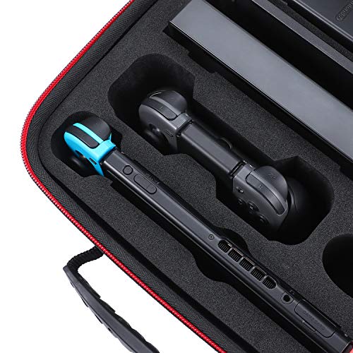 Travel Carrying Case Compatible with Nintendo Switch & Switch OLED Model | Protective Bag Holds Switch Console, 21 Games, Dock, Pro Controller, Joy-con Grip, Power Adpater, Cables, Accessories