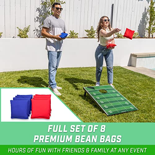 GoSports Portable Cornhole Sets, 8 Styles – Choose 4 x 2 ft or 3 x 2 ft - Boards Include 8 Bean Bags, Travel Case, and Game Rules - style: 3 x 2 ft Football