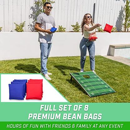 GoSports Portable Cornhole Sets, 8 Styles – Choose 4 x 2 ft or 3 x 2 ft - Boards Include 8 Bean Bags, Travel Case, and Game Rules - style: 3 x 2 ft Football