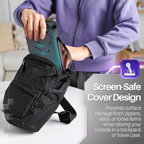 TNP Protective Case for Nintendo Switch 2 with Grip and Front Cover, Black | Hard Shell Cover with Carry Strap and Built-In Stand for Handheld Gaming and Travel