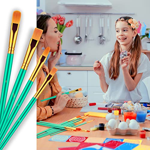 Paint Brushes Set, 20 Pcs Paint Brushes for Acrylic Painting, Oil Watercolor Acrylic Paint Brush, Artist Paintbrushes for Body Face Rock Canvas, Adult Drawing Arts Crafts Supplies, Green - color: Green