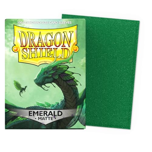 Dragon Shield | Standard Size Card Matte Sleeves | 100 CT - Smooth & Tough Premium TCG Sleeves | Compatible with Pokemon, Flesh & Blood, One Piece & Magic the Gathering | Emerald - color: Emerald