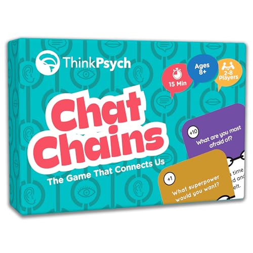 ThinkPsych Chat Chains - The Game that Connects Us | Social Skills Games | Therapy Games for Teens and Kids | Ages 8-99 | Therapy Conversation Cards | 15 Mins Playtime - style: Chat Chains