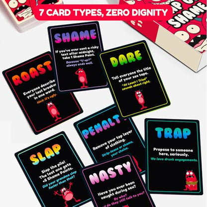 Slap of Shame – Fast Slap Card Game for Adults | Dares & Group Challenges | Funny Party Game for Game Night, Bachelorette & Friends Groups | 2-10 Players