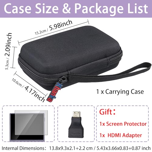 Khanka Hard Travel Case for Anbernic RG35XX Plus/RG355XX/RG355XX Pro Retro | EVA Hard Shell, Mesh Pocket Accessory Storage, Travel-Ready Portable Storage, Easy Carry Handle, Protective Case Only