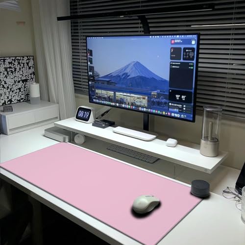Pink Mouse Pad Extended Large Gaming Mousepad XL Big Long Oversized Desk Mat Stitched Edges 31.5 X 11.8 Inch for Home Office - color: Black5