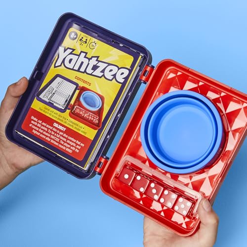 Hasbro Gaming Yahtzee Dice Game | with Collapsible Cup & Storage Case | Fun Family Games for Kids, Teens, Adults | 30 Mins. | 2 or More Players | Ages 8+