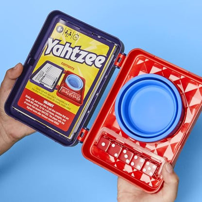 Hasbro Gaming Yahtzee Dice Game | with Collapsible Cup & Storage Case | Fun Family Games for Kids, Teens, Adults | 30 Mins. | 2 or More Players | Ages 8+