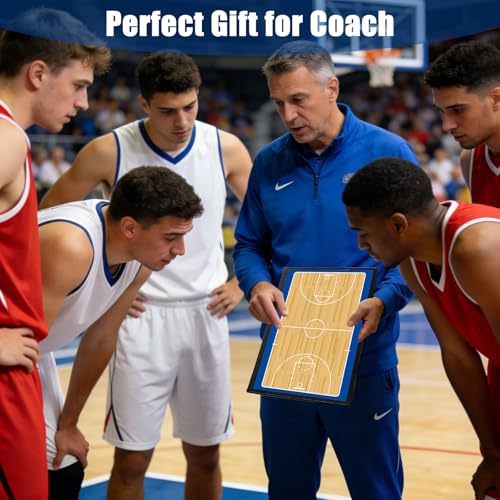 Magnetic Basketball Coaching Board – Portable Dry Erase Whiteboard with Fence Clip, Magnets & Carry Bag, Foldable Basketball Clipboard for Coaches, Ideal Coach Gift - style: Basketball