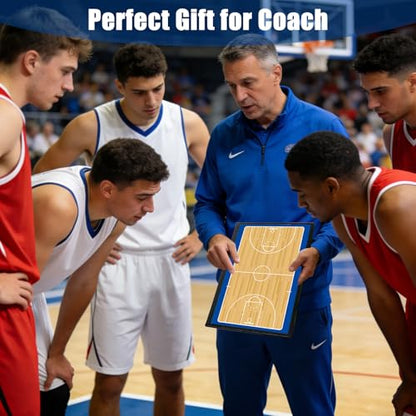 Magnetic Basketball Coaching Board – Portable Dry Erase Whiteboard with Fence Clip, Magnets & Carry Bag, Foldable Basketball Clipboard for Coaches, Ideal Coach Gift - style: Basketball