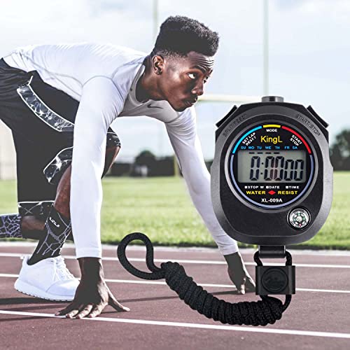 KingL Digital Stopwatch Timer - Interval Timer with Large Display (Stopwatch*10) - style: style1 /10pack
