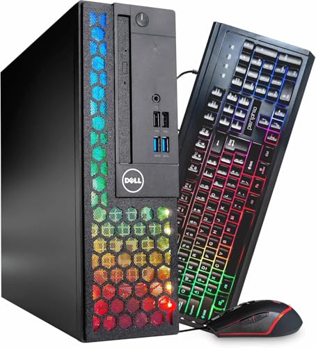 Dell Optiplex Computer PC w/RGB Lighting | Windows 11 Pro | Ultra Fast Intel i5-8500 | 16GB RAM + 1TB SSD | 5G WiFi + BT (Renewed) (PC Desktop) - style: Office Desktop