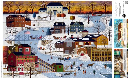 Buffalo Games - Charles Wysocki - Cider Brook Farm - 300 Large Piece Puzzle | Art by Charles Wysocki, Made in USA, Easy-Grip Pieces, Recycled Board, Size: 22 x 15 in, With Poster, Frameable Art, Giftable
