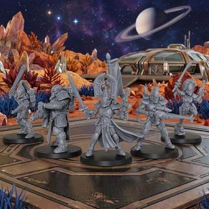 28mm Tabletop Unpainted Miniatures and Sci-Fi Minis Figure Set AS1009 | 1:56 Miniature Game Role Playing RPG Accessory Pack - Space Assault Squad