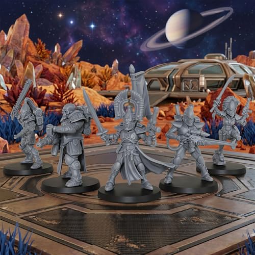 28mm Tabletop Unpainted Miniatures and Sci-Fi Minis Figure Set AS1009 | 1:56 Miniature Game Role Playing RPG Accessory Pack - Space Assault Squad