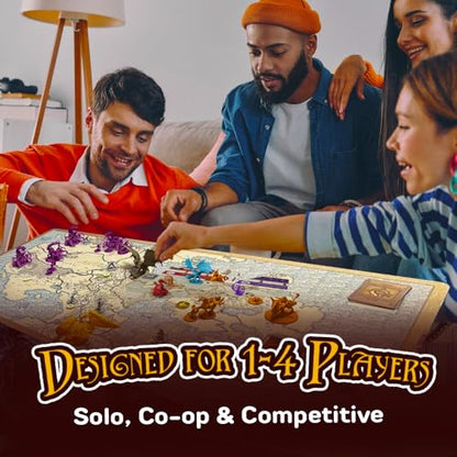 Draco Studios Dragonbond: Lords of Vaala – 2 Player Fantasy Board Games for Adults, Dragon Game for Kids, 2 Player Strategy Board Games for Adults, RPG Cooperative Conquest, 1-4 Players, Age 14+ | Asymmetric Board Game, ~60 Minute, With 4 Miniatures, Card