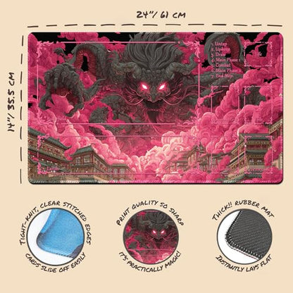 MTG Playmat,With Waterproof Storage black Bag Szie 60 x 35CM , With Zone MTG playmat Stitched Edges Game Play Mat Trading Card Game Playmats TCG Game Mat (With Zone,9) - color: 9, size: With Zone