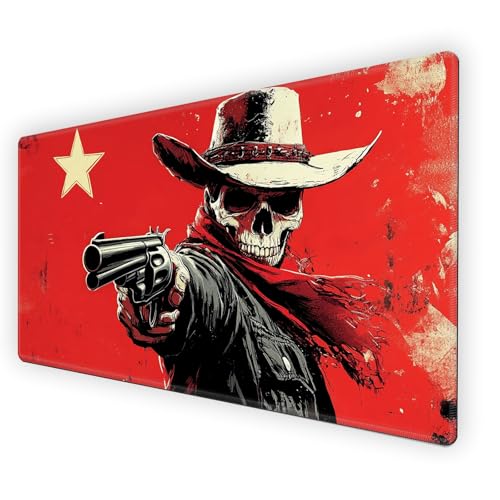 Card Playmat with Free Storage Bag MTG Playmat Regular | 36x20 Smooth Surface TCG Board Game Mat for Cards | Stitched Edges, Non-Slip Rubber Base - Skeleton Cowboy - color: Skeleton Cowboy, size: 20W*36L Regular