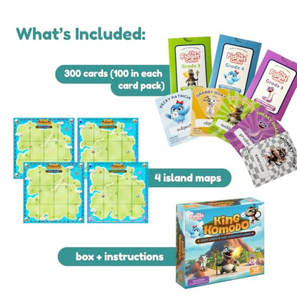THE FIDGET GAME King Komodo - Learn to Read in Weeks, Master 300 Fry High-Frequency Words. Curriculum-Appropriate Sight Words Reading Games for Grades 3 to 5. for Children Ages 8 to 11 Years