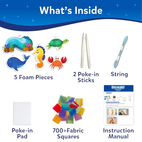 Skillmatics Poke-in Art – Underwater Animals, Mess-Free DIY Wood Craft Kit | Mess-Free Creative Art Kit for Kids, 5 Foam Pieces, DIY Room Decor, Gifts for Girls & Boys Ages 4, 5, 6, 7, 8, 9 - style: 7. Underwater Animals