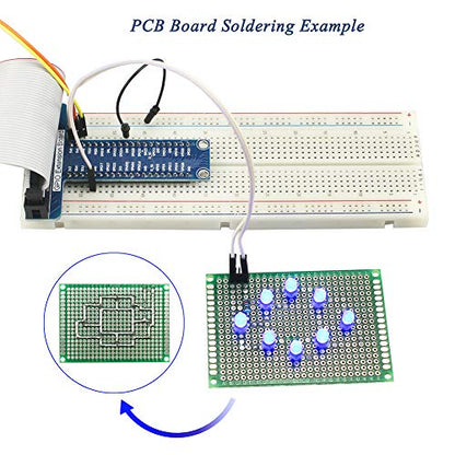 Electronics Component Fun Kit w/E-Book, Upgraded Electronic Starter Kit with Breadboard, Jumper Wires, PCB Soldering Kit, LEDs & Resistor Kit for Arduino, Raspberry Pi, ESP32, ESP8266