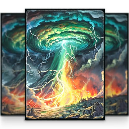 MTG Card Sleeves 105CT | Old School Style | The Storm | Matte Finish + Clear Front | 66x92mm - Standard Magic Size