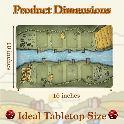 Galen's Games Double-Sided Strategy Playmat, Neoprene TCG Playmat for Heritage Farms and Verdant Arizona, 16x10 Card Game Mat, Soft Playing Card Mat