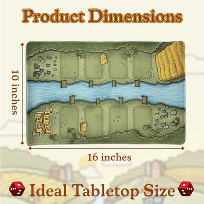 Galen's Games Double-Sided Strategy Playmat, Neoprene TCG Playmat for Heritage Farms and Verdant Arizona, 16x10 Card Game Mat, Soft Playing Card Mat