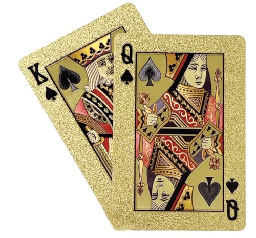 Gold Diamond Playing Cards - Durable and Waterproof, Perfect for Magic, Poker, Parties, and Special Occasions. Ideal for Memorable Gifts. (1 Deck) - style: STANDARD GOLD